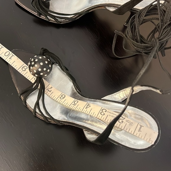 Enrico Gibellieri strappy wrap sandals, black, made in Italy, suede, size 8 tts - Picture 8 of 17